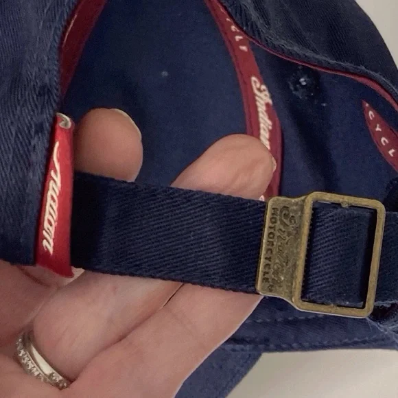 Indian Motorcycles 1901 US Flag Logo, Navy Blue Baseball Hat, Strap Back - Picture 5 of 11